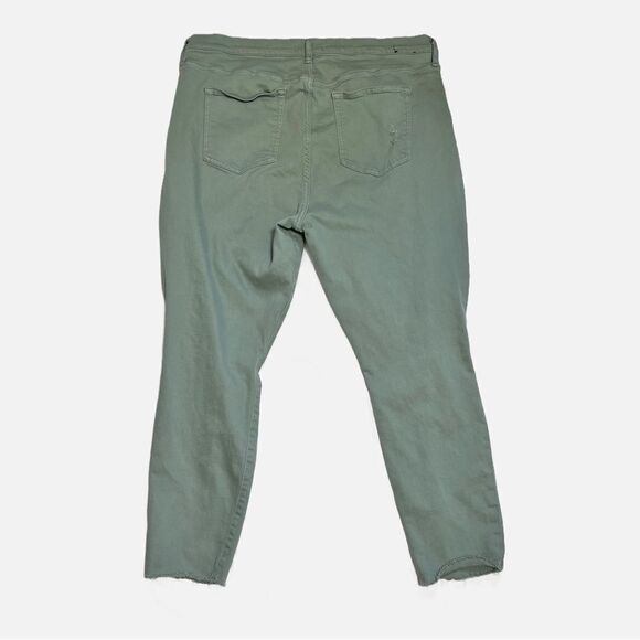 Gap | High Rise Ankle Legging Sage Green Ripped Knees Stretch Jegging Denim 35 - Picture 2 of 5